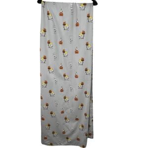 Peanuts Snoopy Halloween Twin Size Flat Sheet Gray Woodstock Spooky Pumpkin